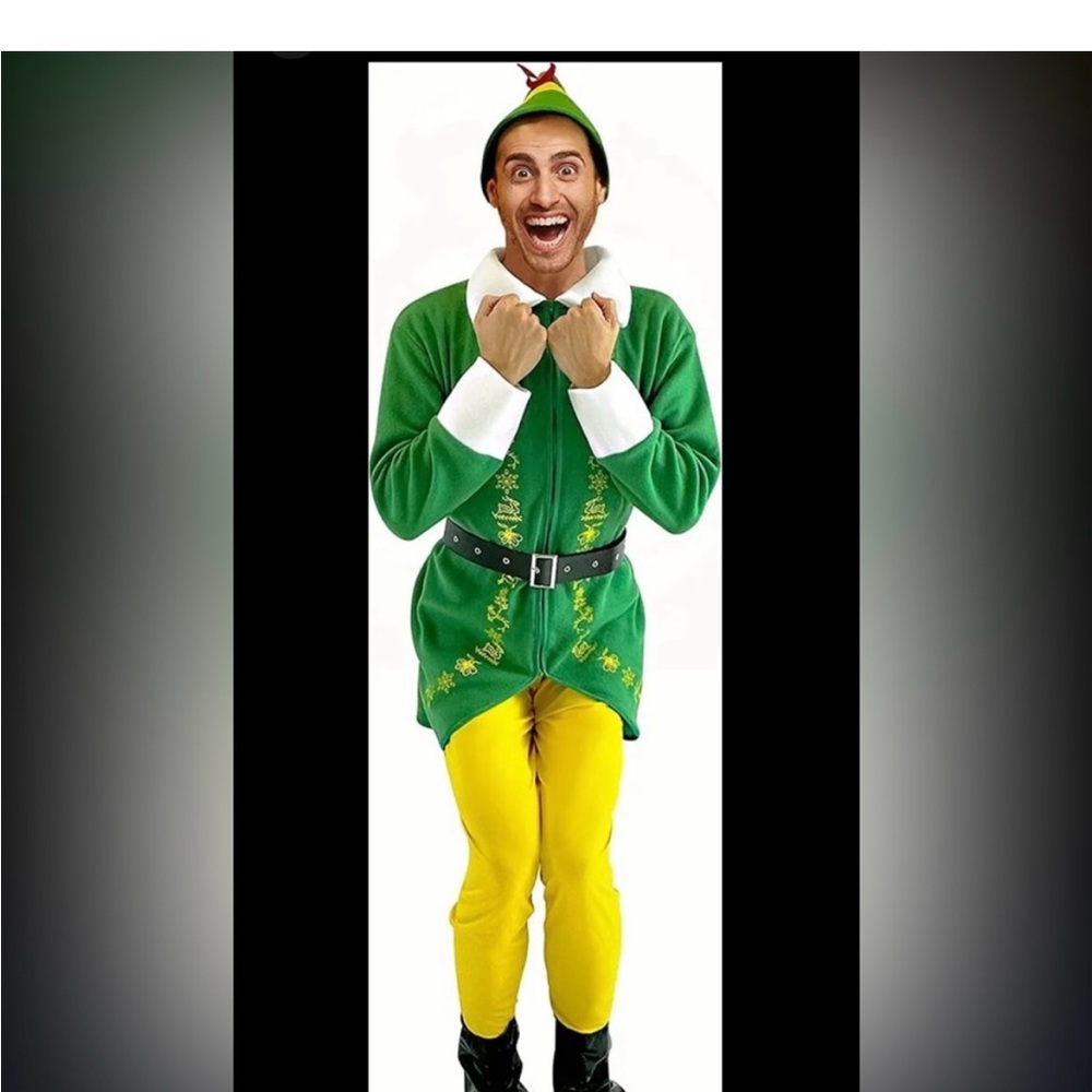 Buddy the Elf Costume Adult, Deluxe Christmas Buddy the Elf Costume MEDIUM